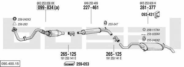 09040015 Bosal Exhaust system