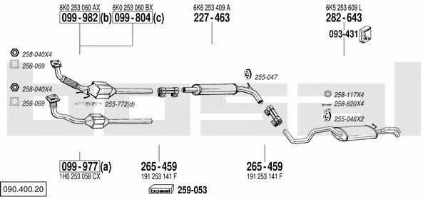 Bosal 090.400.20 Exhaust system 09040020
