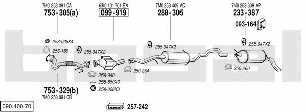 Bosal 090.400.70 Exhaust system 09040070