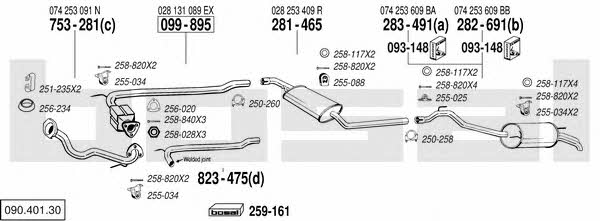 Bosal 090.401.30 Exhaust system 09040130