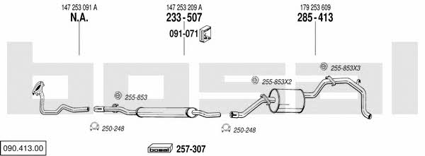 Bosal 090.413.00 Exhaust system 09041300 09041300 Bosal Exhaust system