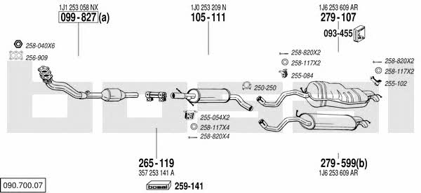 09070007 Bosal Exhaust system