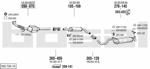 Bosal 090.700.10 Exhaust system 09070010