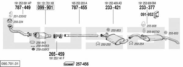 Bosal 090.701.01 Exhaust system 09070101 09070101 Bosal Exhaust system