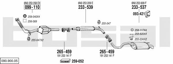 Bosal 090.900.05 Exhaust system 09090005
