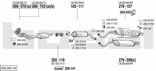 Bosal 090.900.18 Exhaust system 09090018