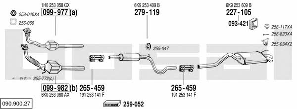 Bosal 090.900.27 Exhaust system 09090027