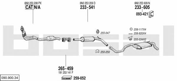 Bosal 090.900.34 Exhaust system 09090034 09090034 Bosal Exhaust system