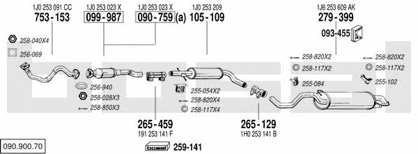 09090070 Bosal Exhaust system