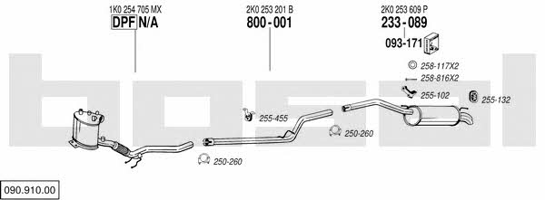 Bosal 090.910.00 Exhaust system 09091000