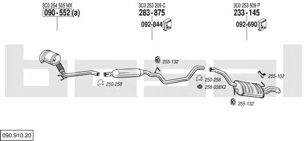  090.910.20 Exhaust system 09091020