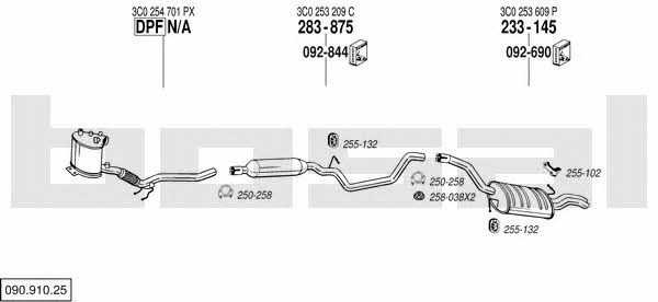 Bosal 090.910.25 Exhaust system 09091025