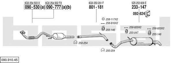 Bosal 090.910.45 Exhaust system 09091045