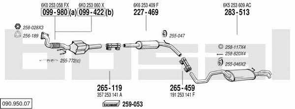 Bosal 090.950.07 Exhaust system 09095007