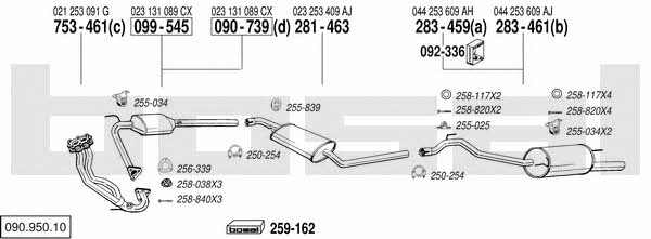  090.950.10 Exhaust system 09095010