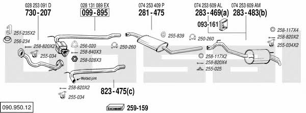  090.950.12 Exhaust system 09095012