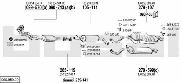 Bosal 090.950.20 Exhaust system 09095020