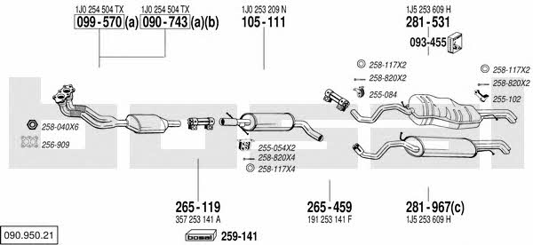 Bosal 090.950.21 Exhaust system 09095021