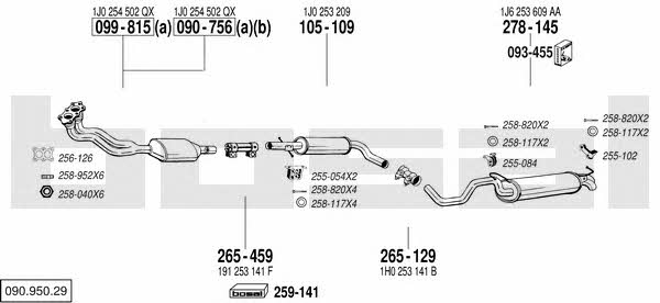 Bosal 090.950.29 Exhaust system 09095029