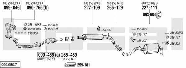 Bosal 090.950.71 Exhaust system 09095071