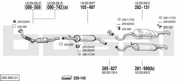 Bosal 090.960.01 Exhaust system 09096001