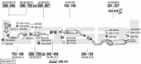  090.960.07 Exhaust system 09096007