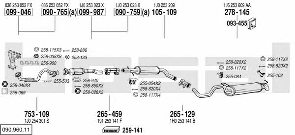  090.960.11 Exhaust system 09096011