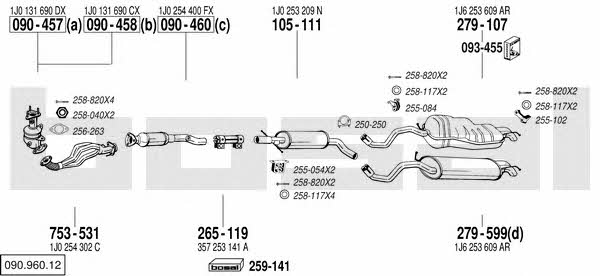  090.960.12 Exhaust system 09096012