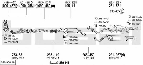  090.960.16 Exhaust system 09096016
