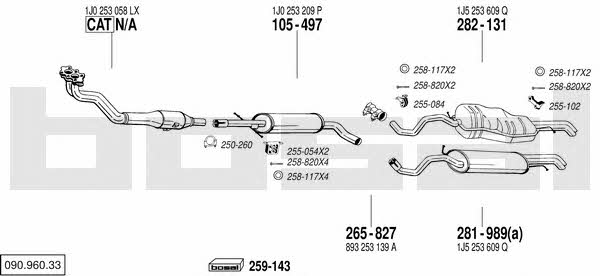 Bosal 090.960.33 Exhaust system 09096033 09096033 Bosal Exhaust system