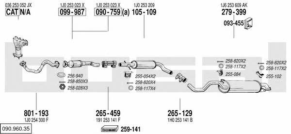 Bosal 090.960.35 Exhaust system 09096035 09096035 Bosal Exhaust system