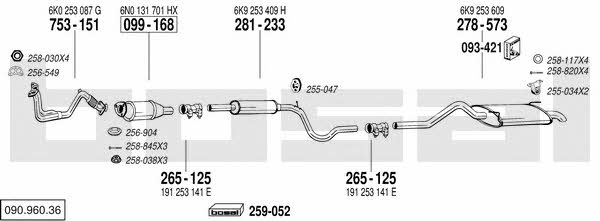 Bosal 090.960.36 Exhaust system 09096036