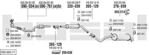 Bosal 090.960.71 Exhaust system 09096071
