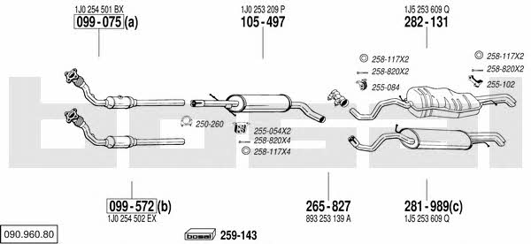 09096080 Bosal Exhaust system