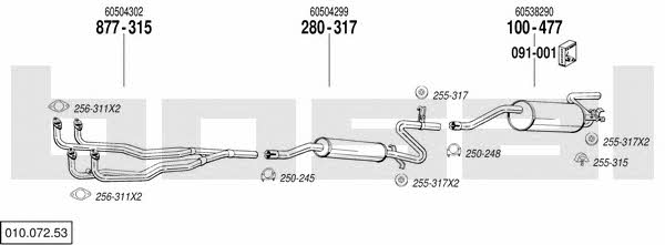  010.072.53 Exhaust system 01007253