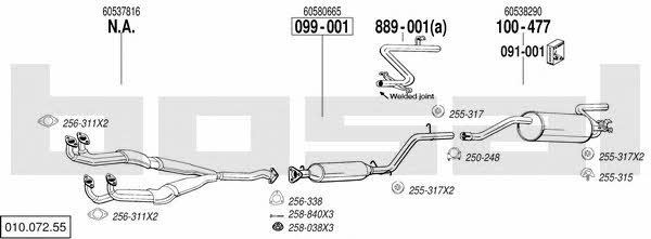 Bosal 010.072.55 Exhaust system 01007255