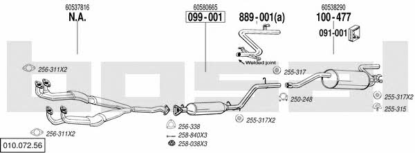 Bosal 010.072.56 Exhaust system 01007256