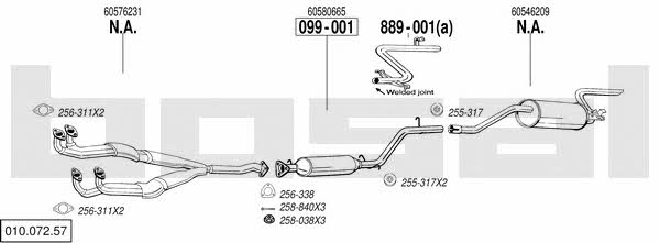 Bosal 010.072.57 Exhaust system 01007257