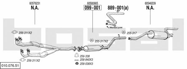Bosal 010.076.51 Exhaust system 01007651