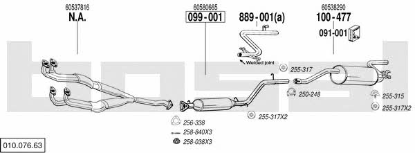  010.076.63 Exhaust system 01007663