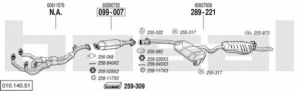 Bosal 010.140.51 Exhaust system 01014051 01014051 Bosal Exhaust system