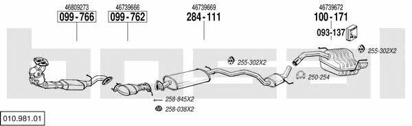 Bosal 010.981.01 Exhaust system 01098101