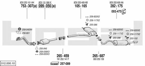 Bosal 012.000.10 Exhaust system 01200010