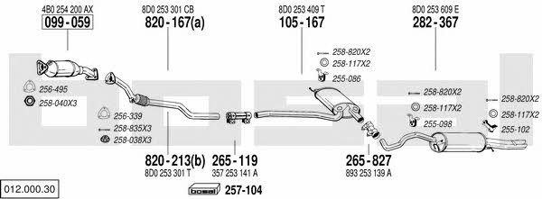 Bosal 012.000.30 Exhaust system 01200030
