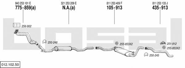 Bosal 012.102.50 Exhaust system 01210250 01210250 Bosal Exhaust system