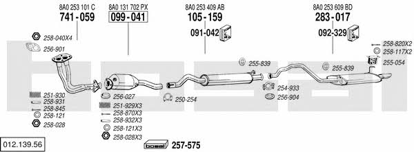 Bosal 012.139.56 Exhaust system 01213956