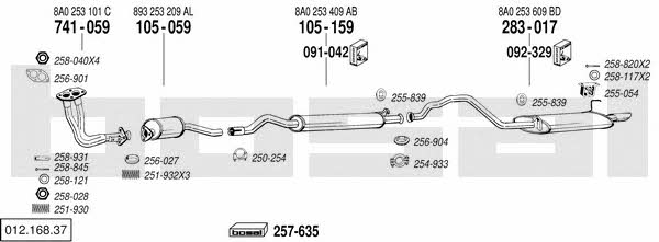 Bosal 012.168.37 Exhaust system 01216837