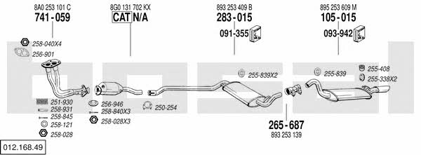 Bosal 012.168.49 Exhaust system 01216849 01216849 Bosal Exhaust system
