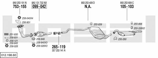 Bosal 012.198.60 Exhaust system 01219860 01219860 Bosal Exhaust system