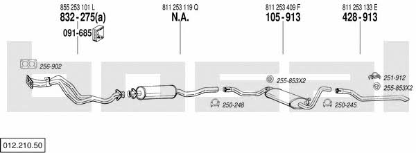 Bosal 012.210.50 Exhaust system 01221050 01221050 Bosal Exhaust system